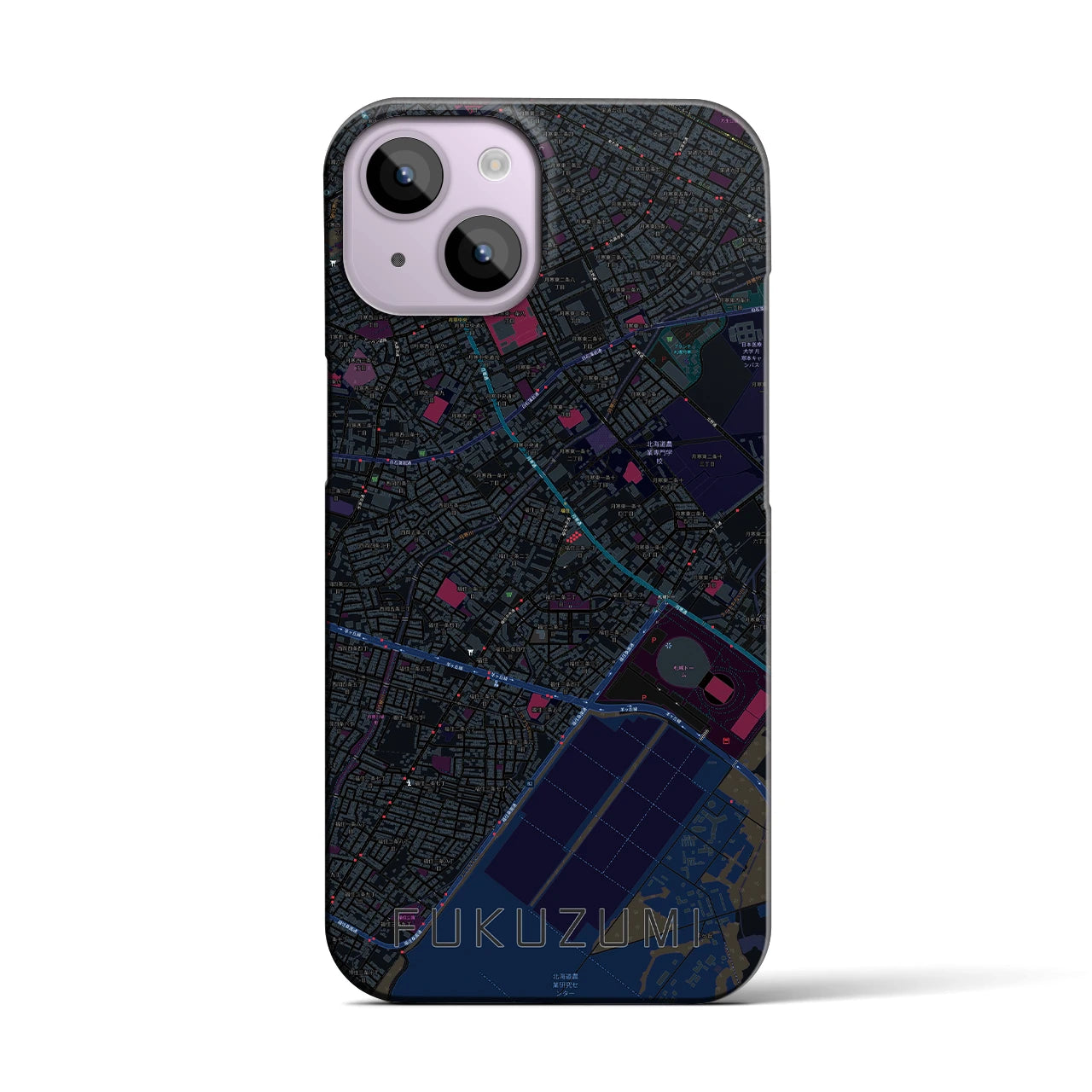 【福住(北海道)】地図柄iPhoneケース(バックカバータイプ)