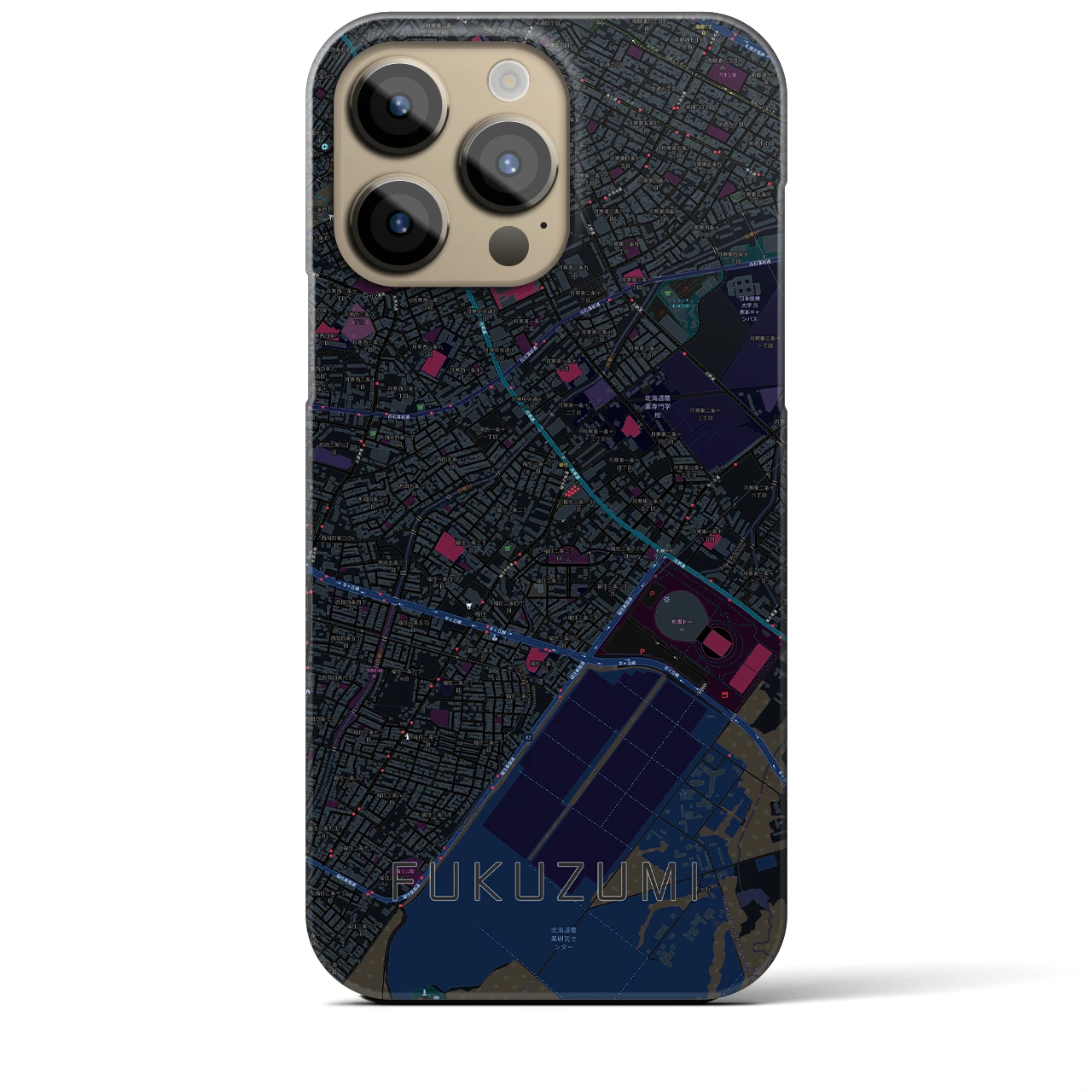 【福住(北海道)】地図柄iPhoneケース(バックカバータイプ)