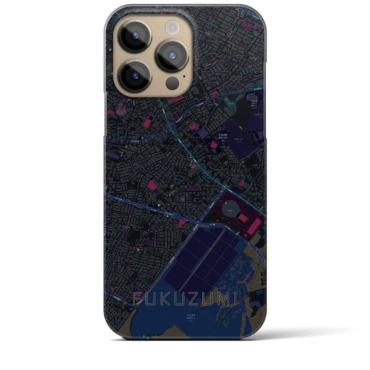 【福住(北海道)】地図柄iPhoneケース(バックカバータイプ)
