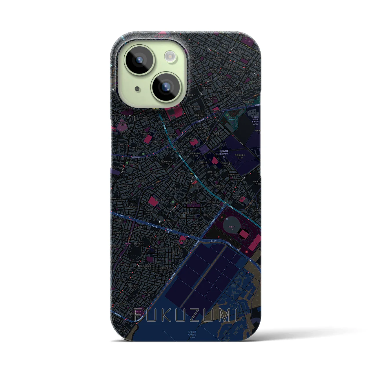 【福住(北海道)】地図柄iPhoneケース(バックカバータイプ)