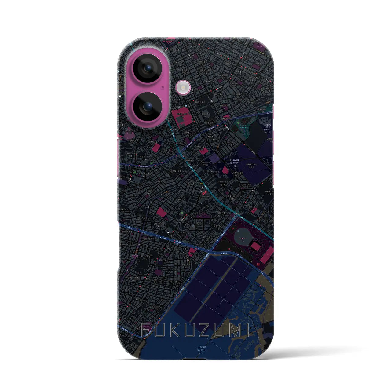 【福住(北海道)】地図柄iPhoneケース(バックカバータイプ)