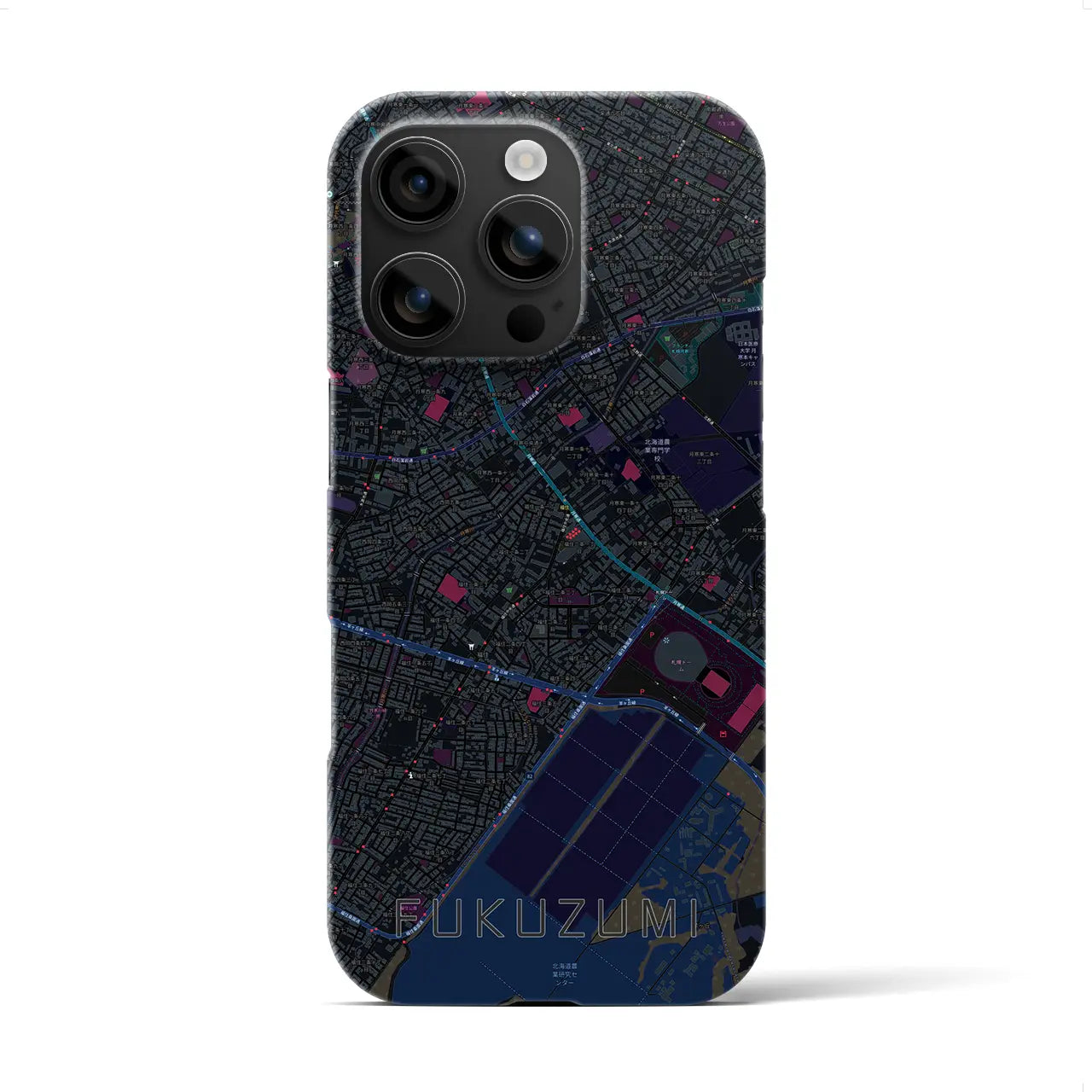 【福住(北海道)】地図柄iPhoneケース(バックカバータイプ)