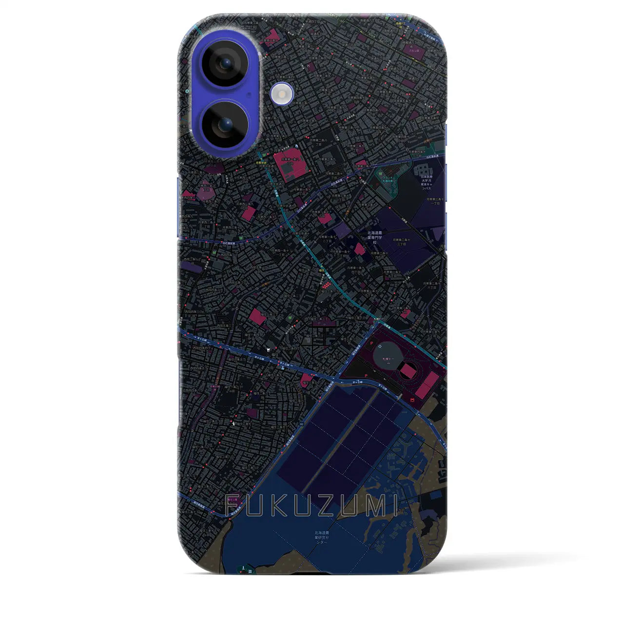 【福住(北海道)】地図柄iPhoneケース(バックカバータイプ)