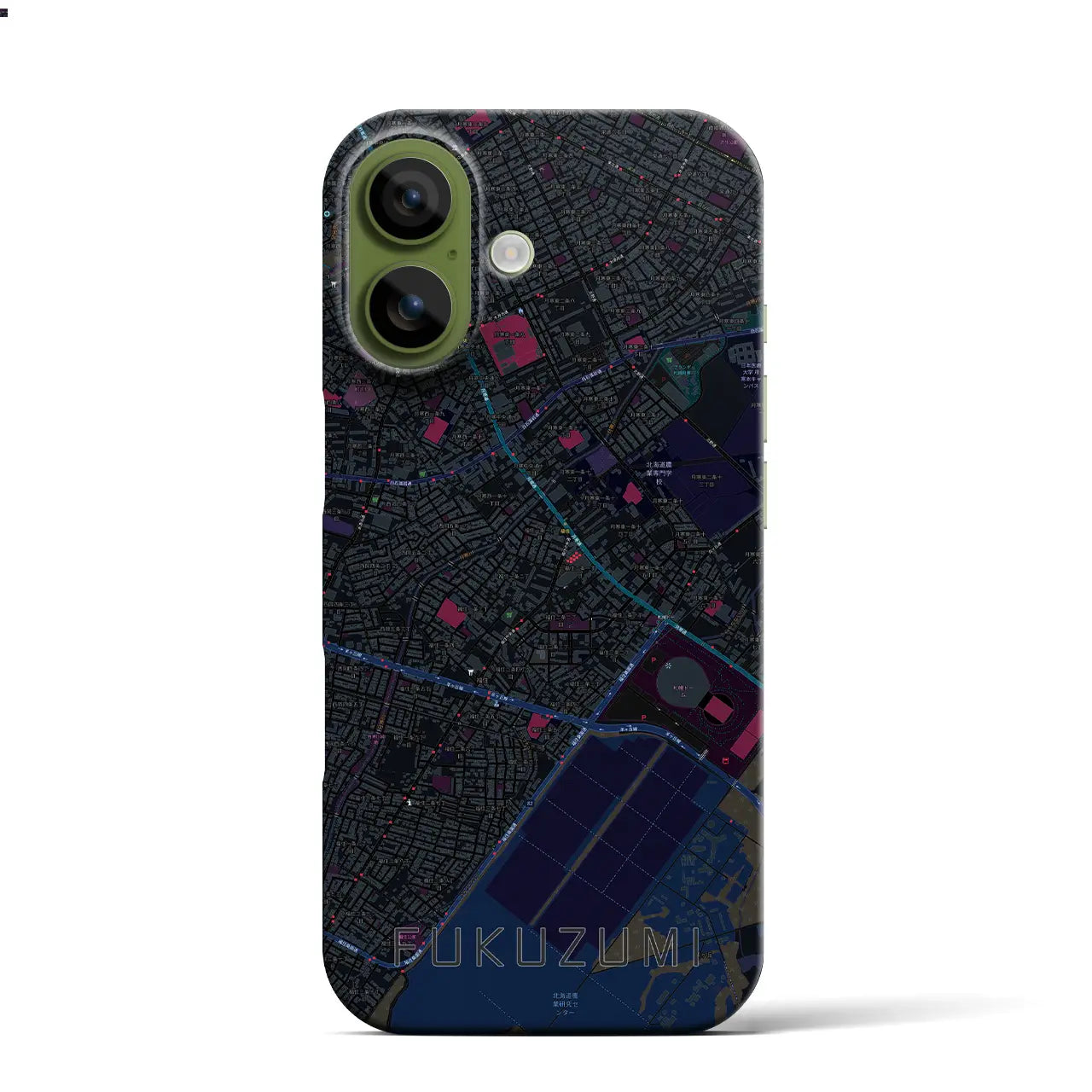 【福住(北海道)】地図柄iPhoneケース(バックカバータイプ)