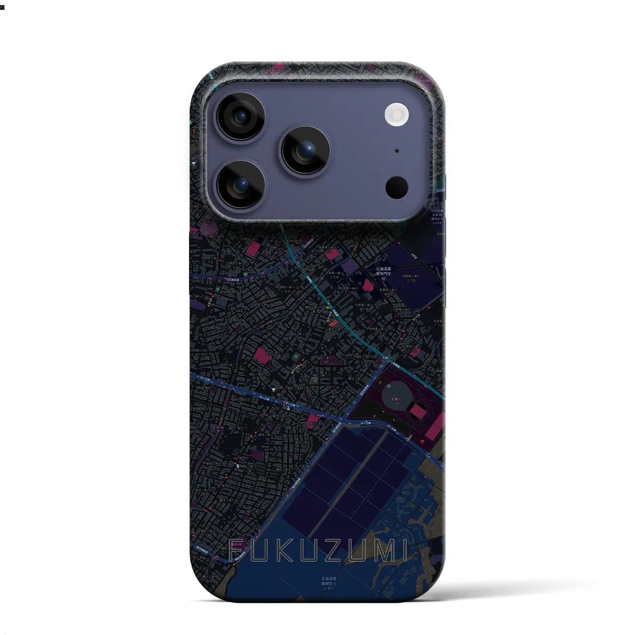 【福住(北海道)】地図柄iPhoneケース(バックカバータイプ)