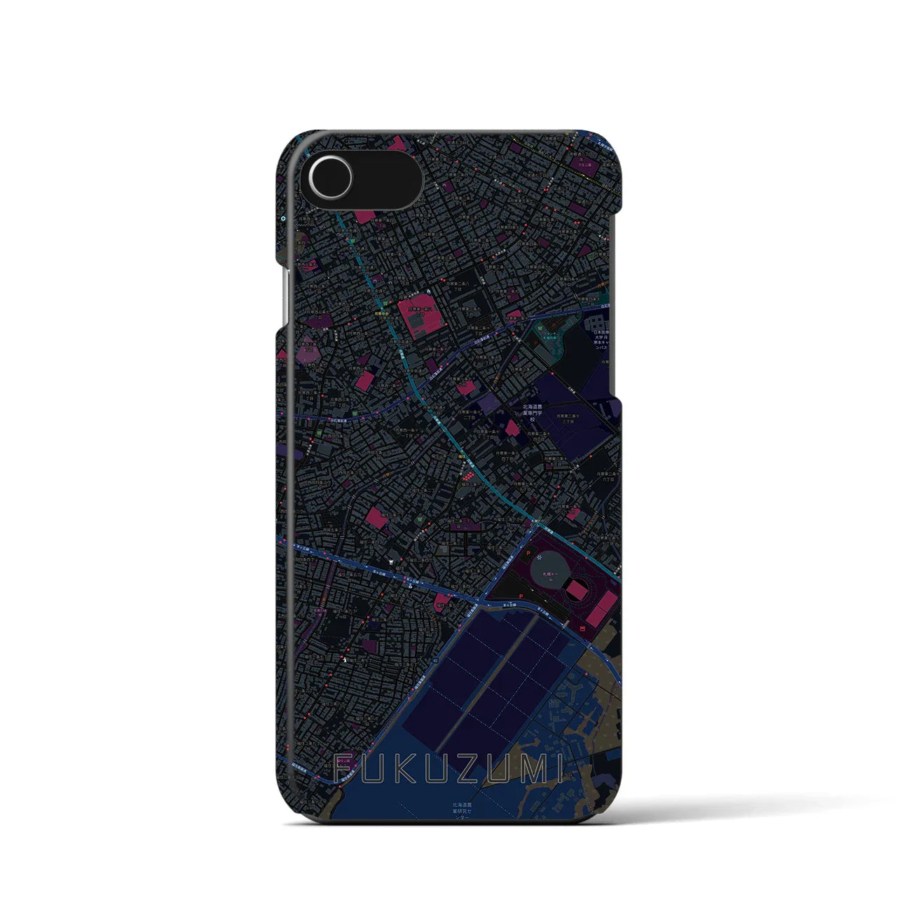 【福住(北海道)】地図柄iPhoneケース(バックカバータイプ)