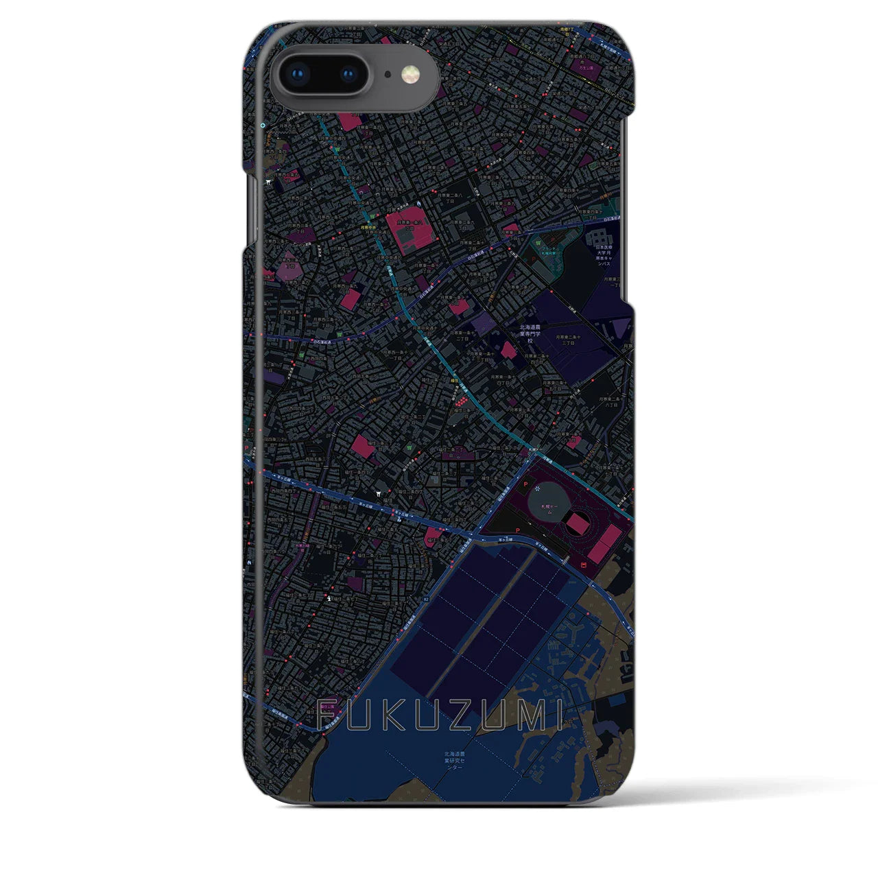 【福住(北海道)】地図柄iPhoneケース(バックカバータイプ)