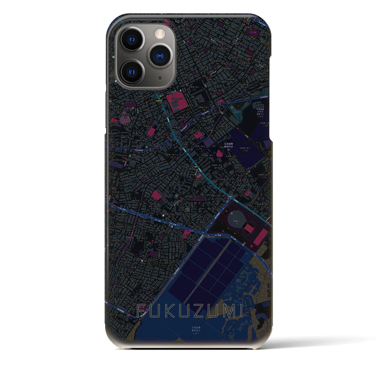 【福住(北海道)】地図柄iPhoneケース(バックカバータイプ)