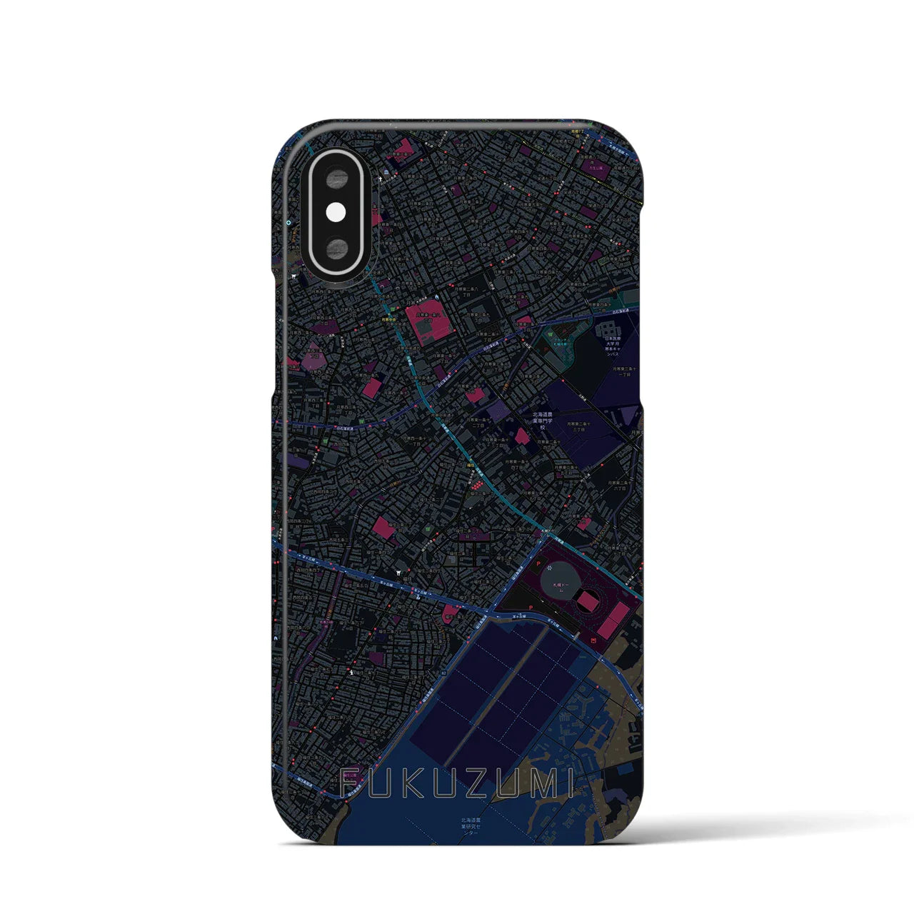 【福住(北海道)】地図柄iPhoneケース(バックカバータイプ)