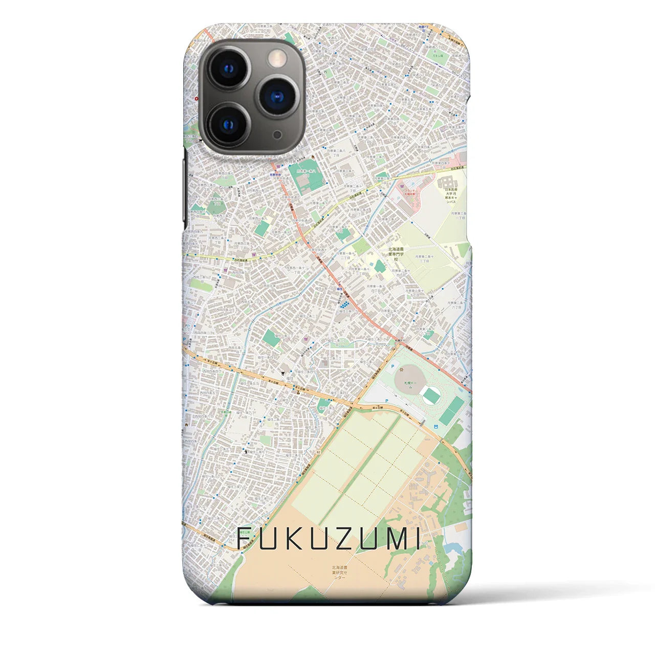 【福住(北海道)】地図柄iPhoneケース(バックカバータイプ)
