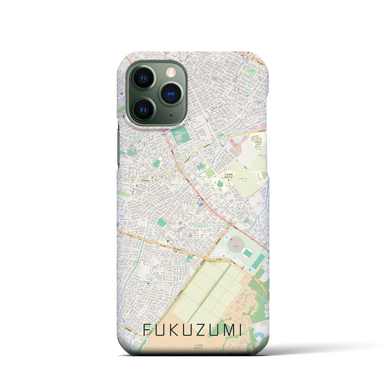 【福住(北海道)】地図柄iPhoneケース(バックカバータイプ)