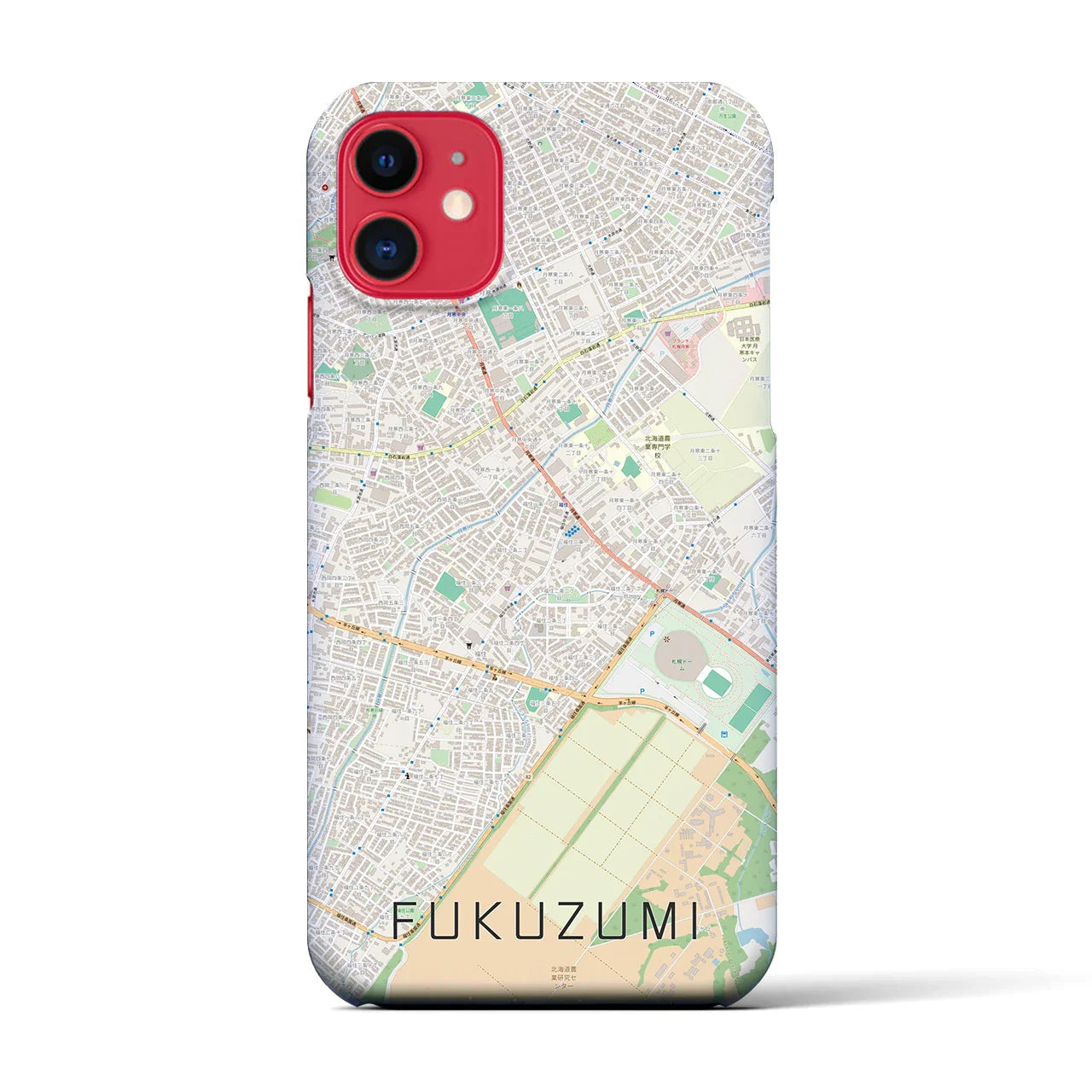 【福住(北海道)】地図柄iPhoneケース(バックカバータイプ)