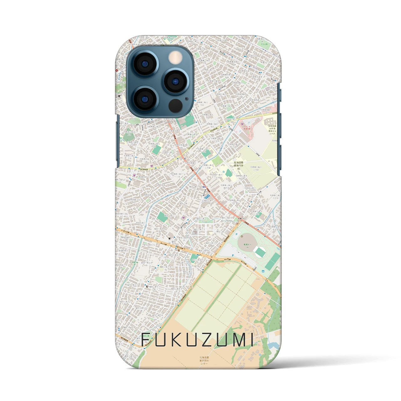【福住(北海道)】地図柄iPhoneケース(バックカバータイプ)