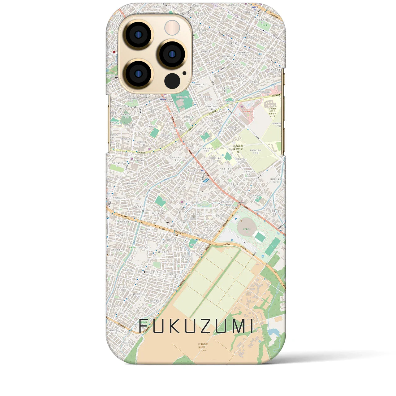 【福住(北海道)】地図柄iPhoneケース(バックカバータイプ)