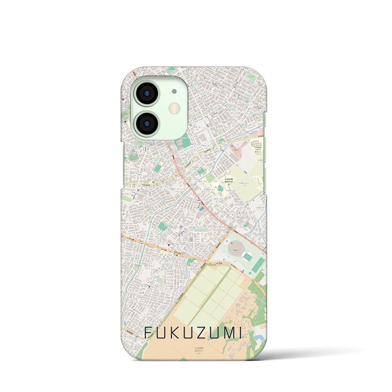 【福住(北海道)】地図柄iPhoneケース(バックカバータイプ)