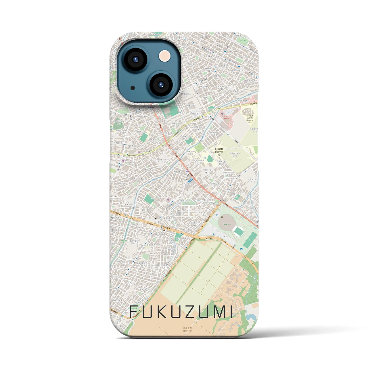 【福住(北海道)】地図柄iPhoneケース(バックカバータイプ)