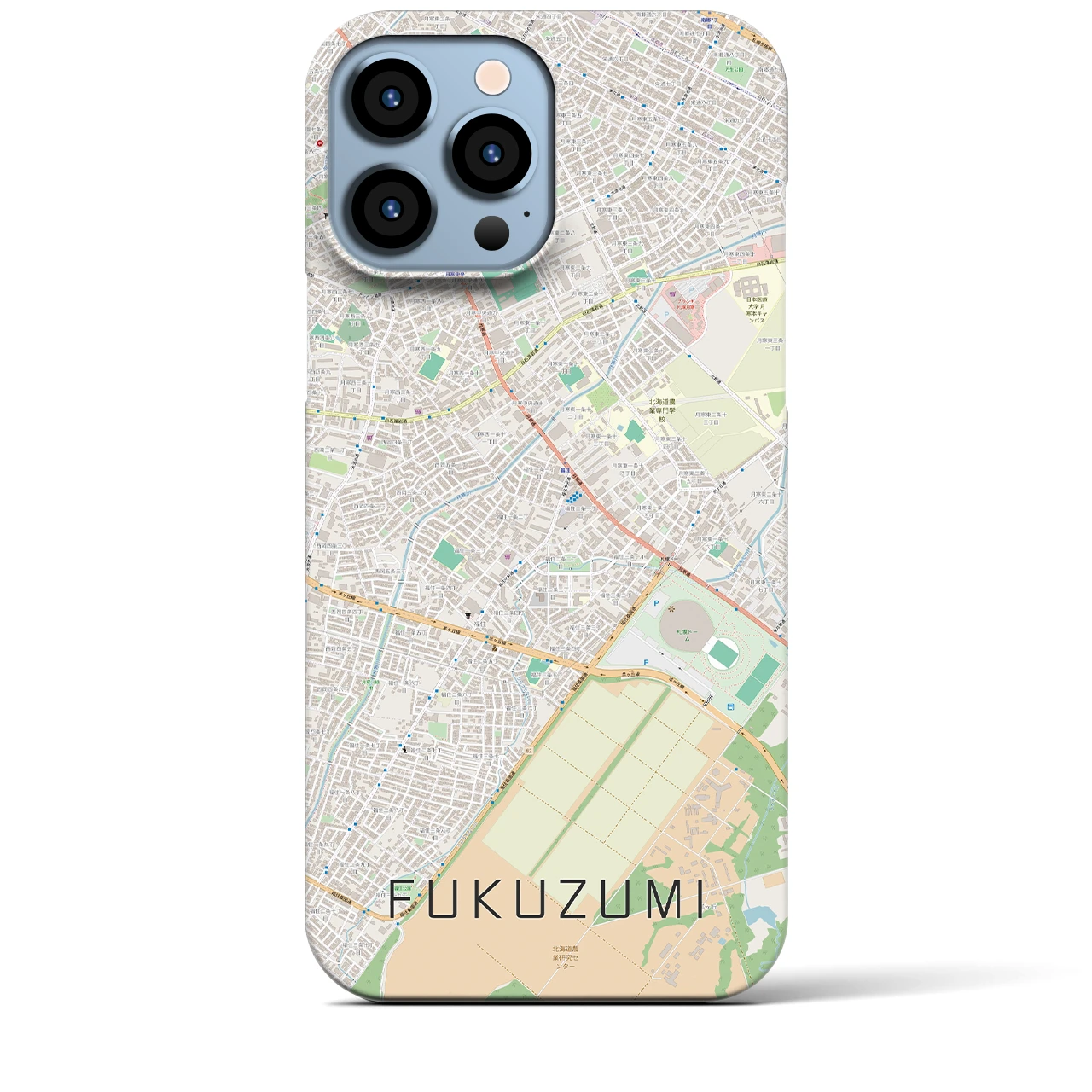 【福住(北海道)】地図柄iPhoneケース(バックカバータイプ)