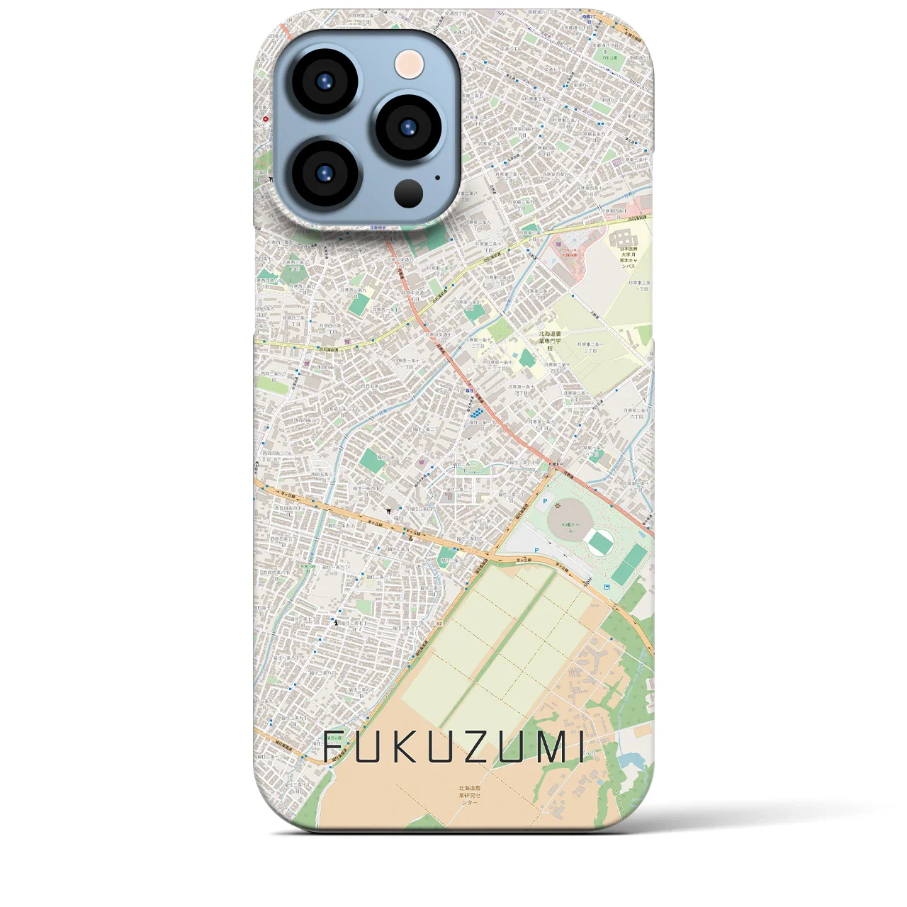 【福住(北海道)】地図柄iPhoneケース(バックカバータイプ)