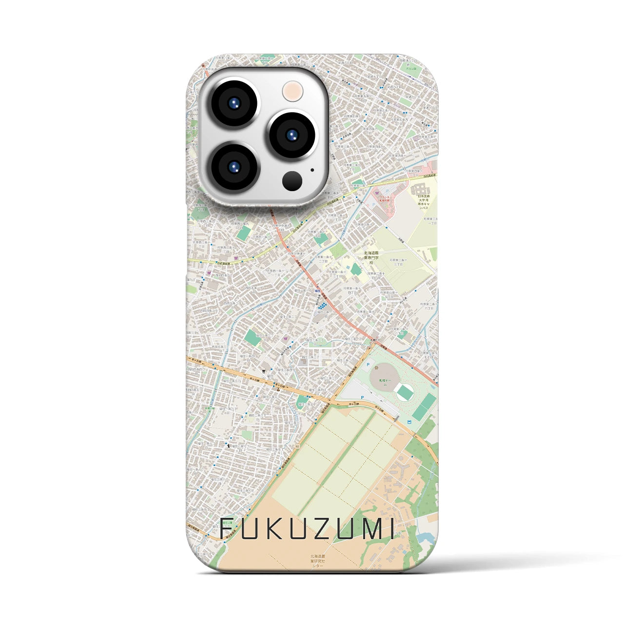 【福住(北海道)】地図柄iPhoneケース(バックカバータイプ)