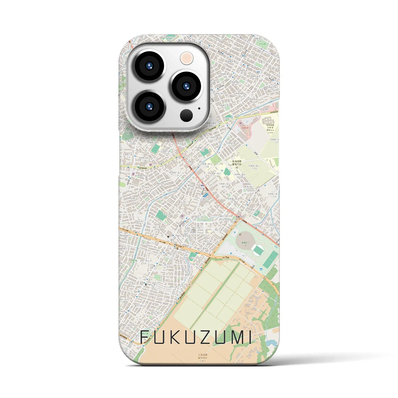 【福住(北海道)】地図柄iPhoneケース(バックカバータイプ)