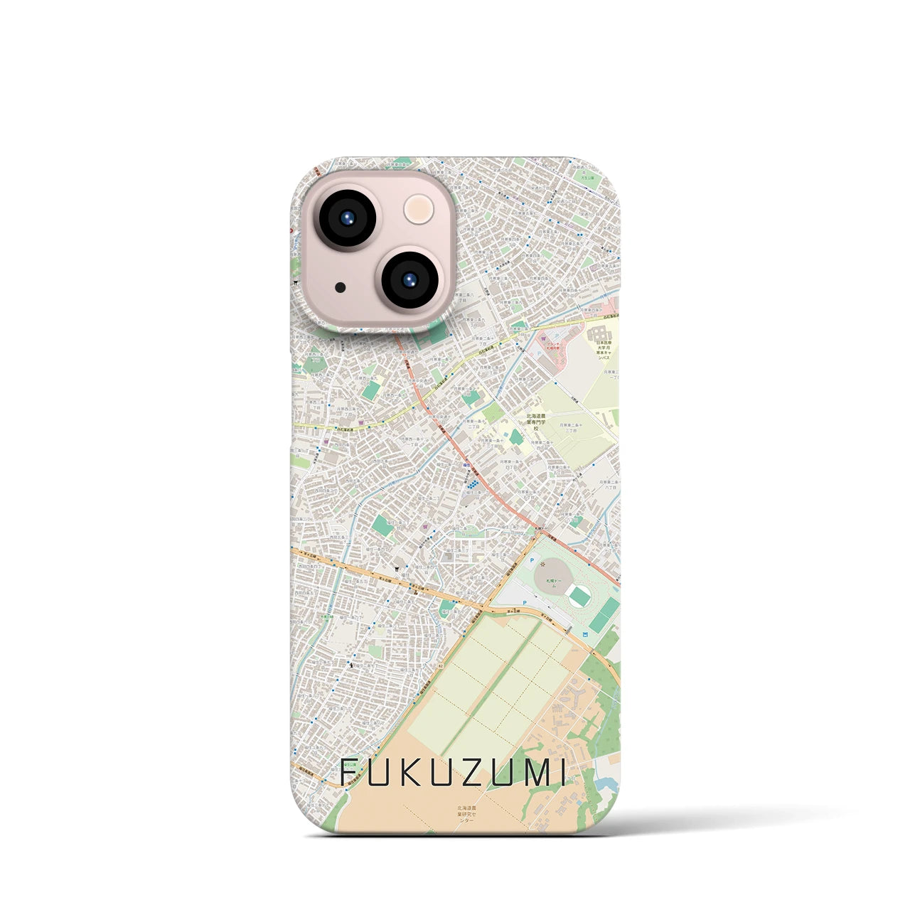 【福住(北海道)】地図柄iPhoneケース(バックカバータイプ)