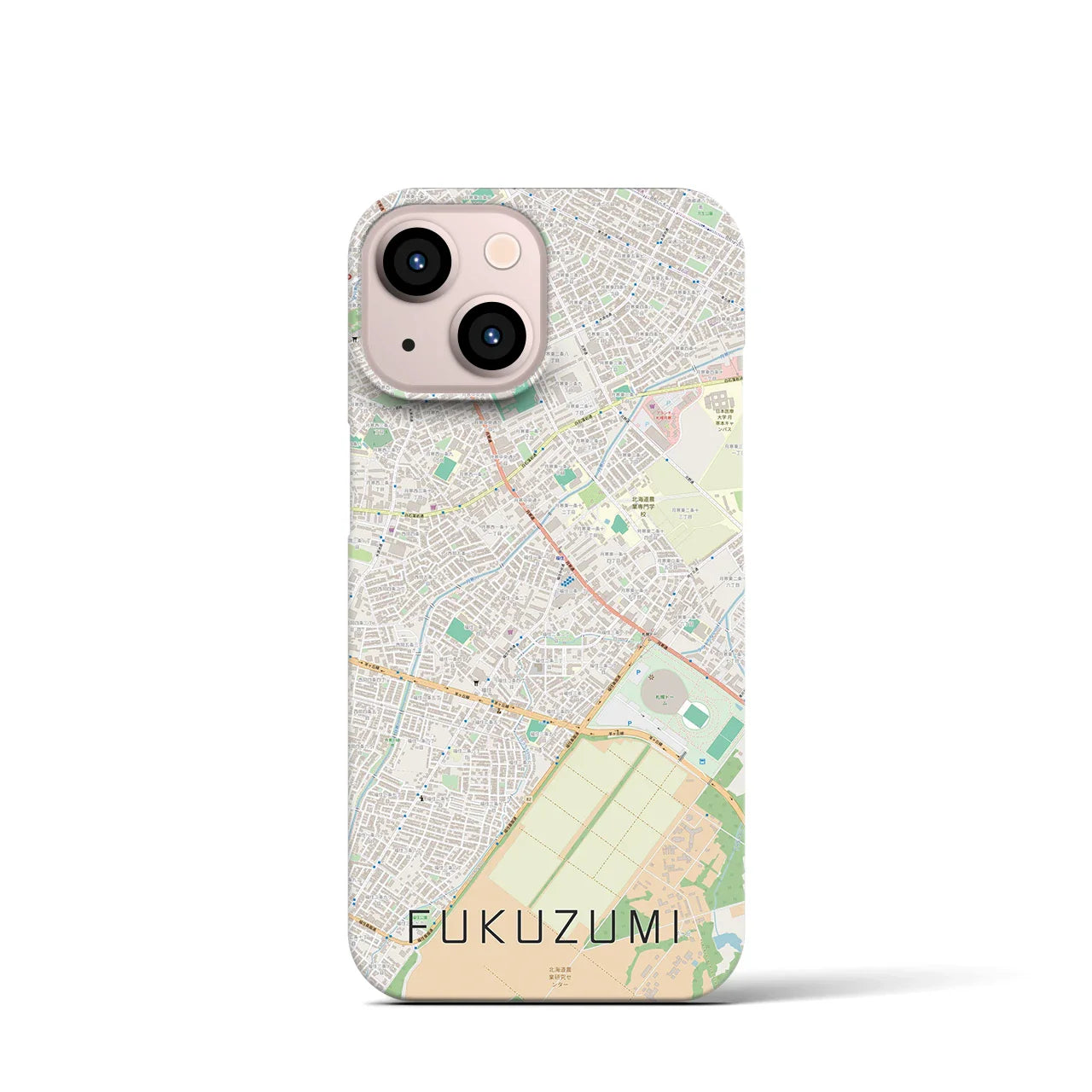 【福住(北海道)】地図柄iPhoneケース(バックカバータイプ)