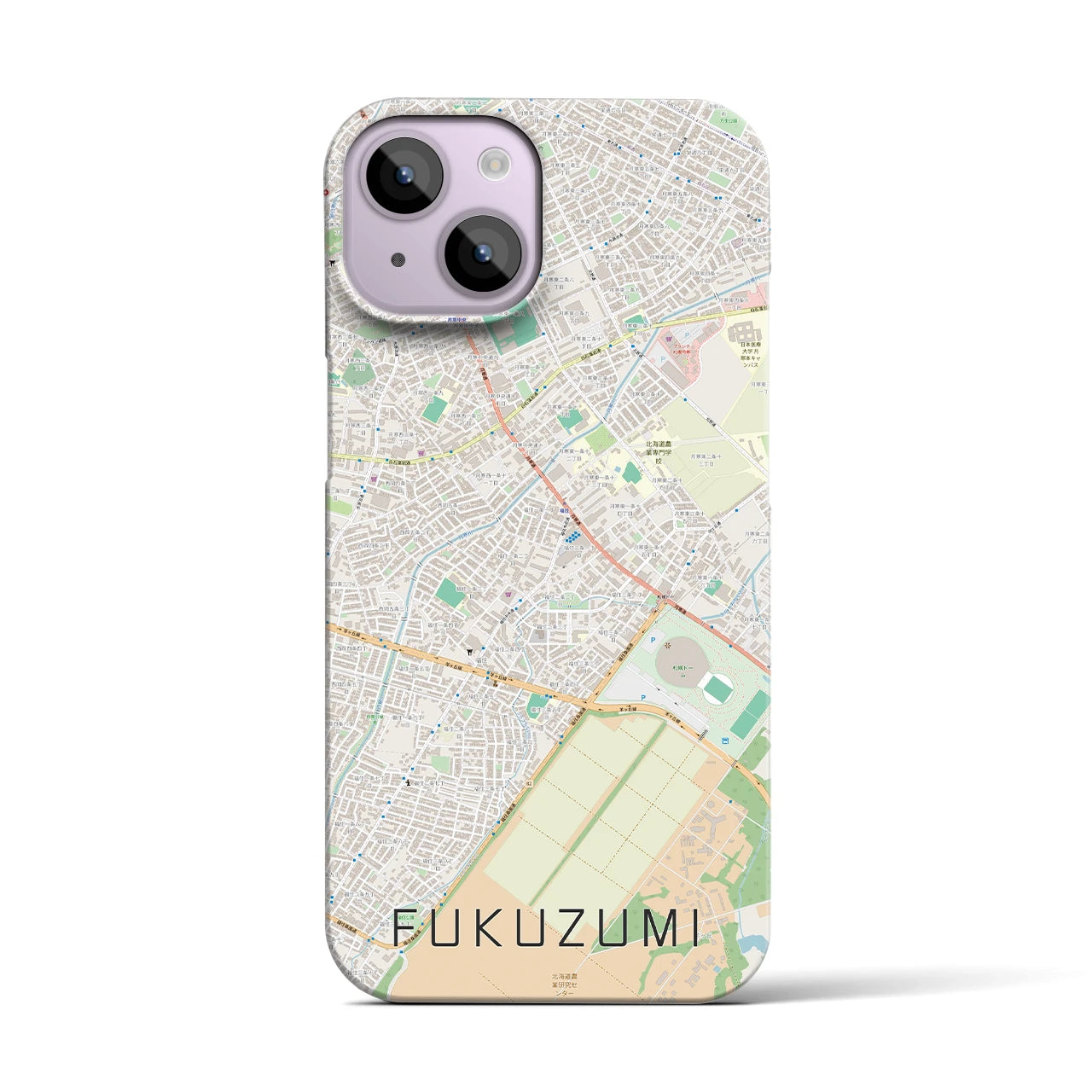 【福住(北海道)】地図柄iPhoneケース(バックカバータイプ)