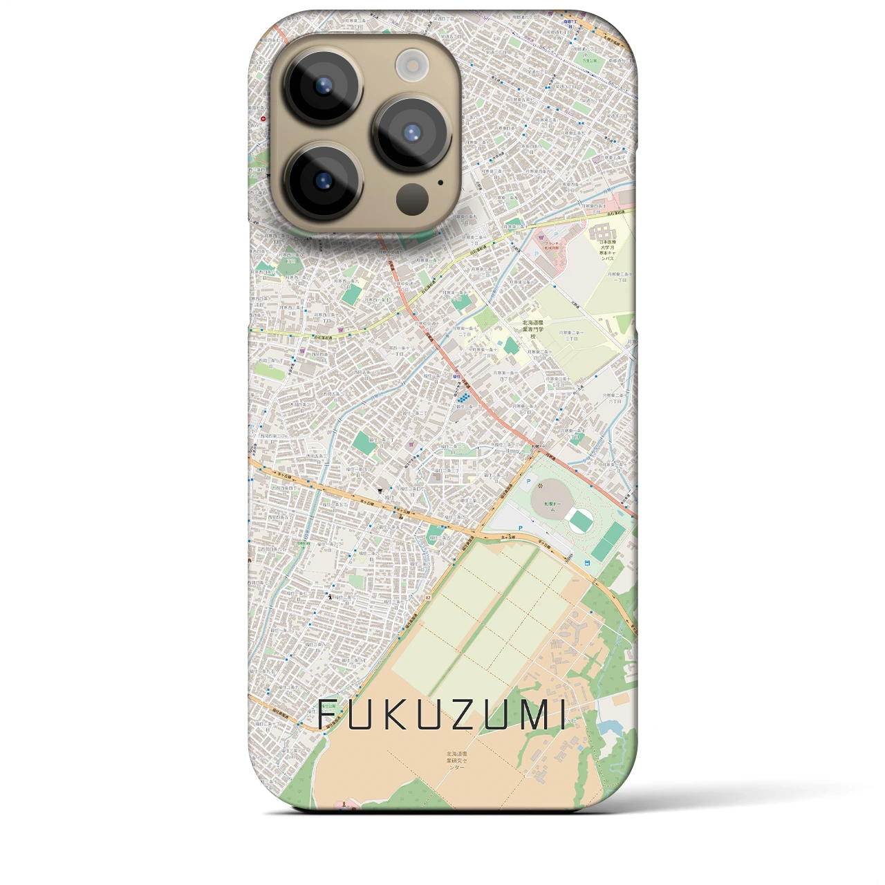 【福住(北海道)】地図柄iPhoneケース(バックカバータイプ)