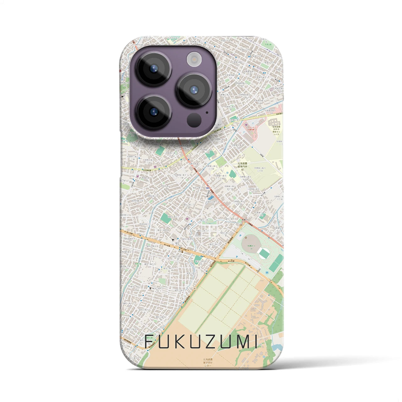 【福住(北海道)】地図柄iPhoneケース(バックカバータイプ)