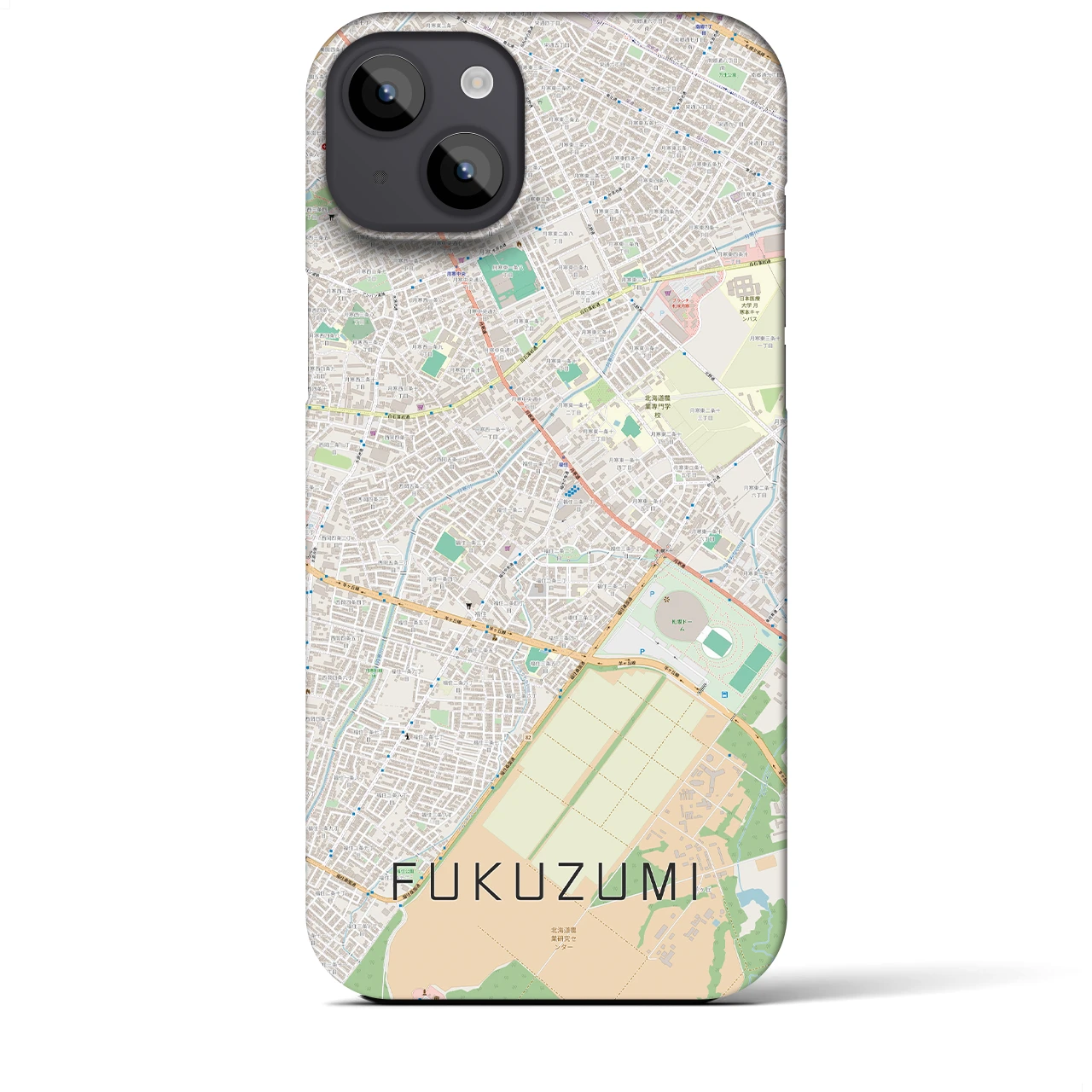 【福住(北海道)】地図柄iPhoneケース(バックカバータイプ)