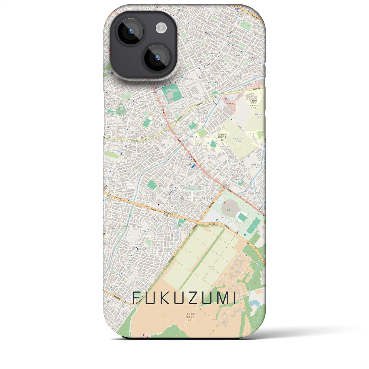 【福住(北海道)】地図柄iPhoneケース(バックカバータイプ)