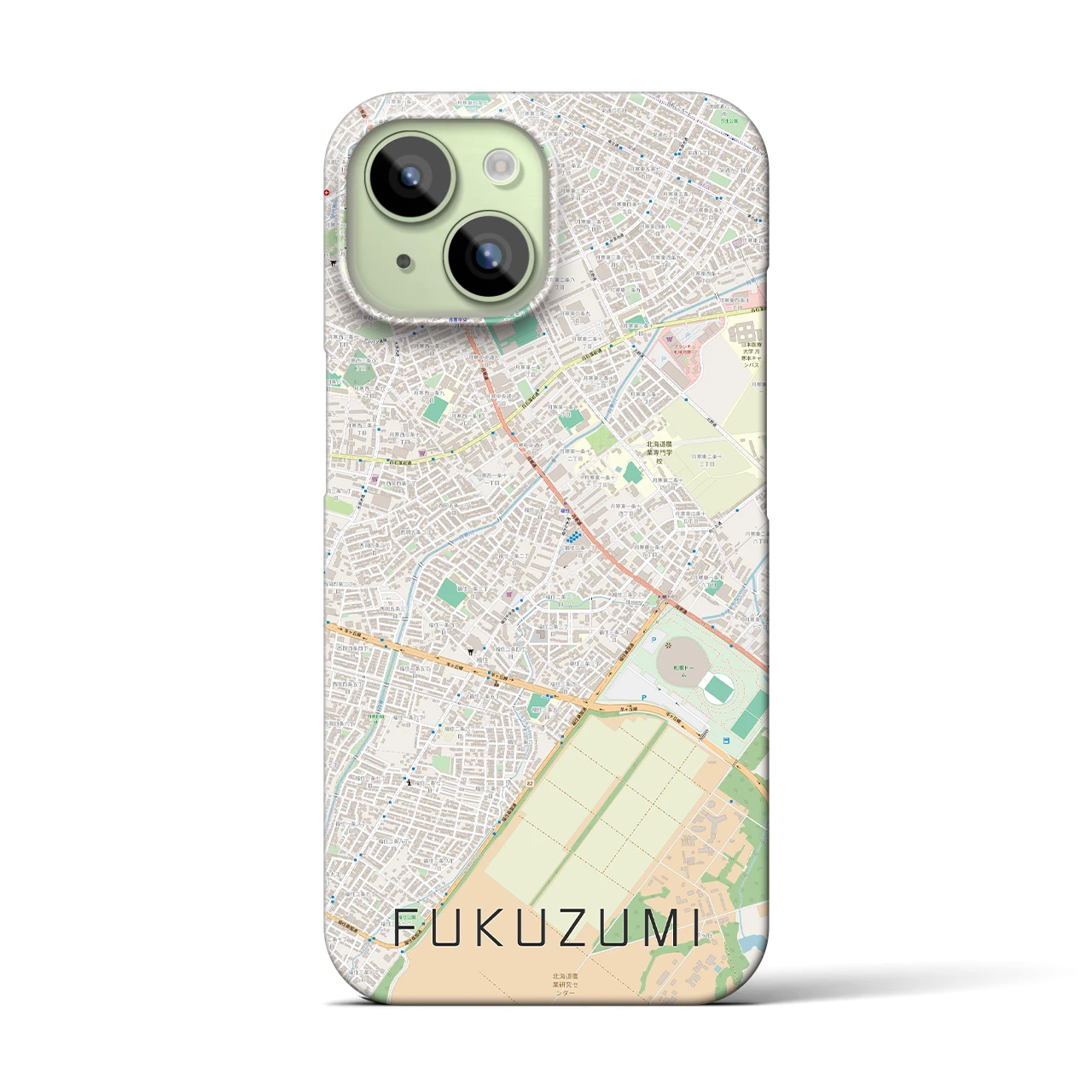 【福住(北海道)】地図柄iPhoneケース(バックカバータイプ)