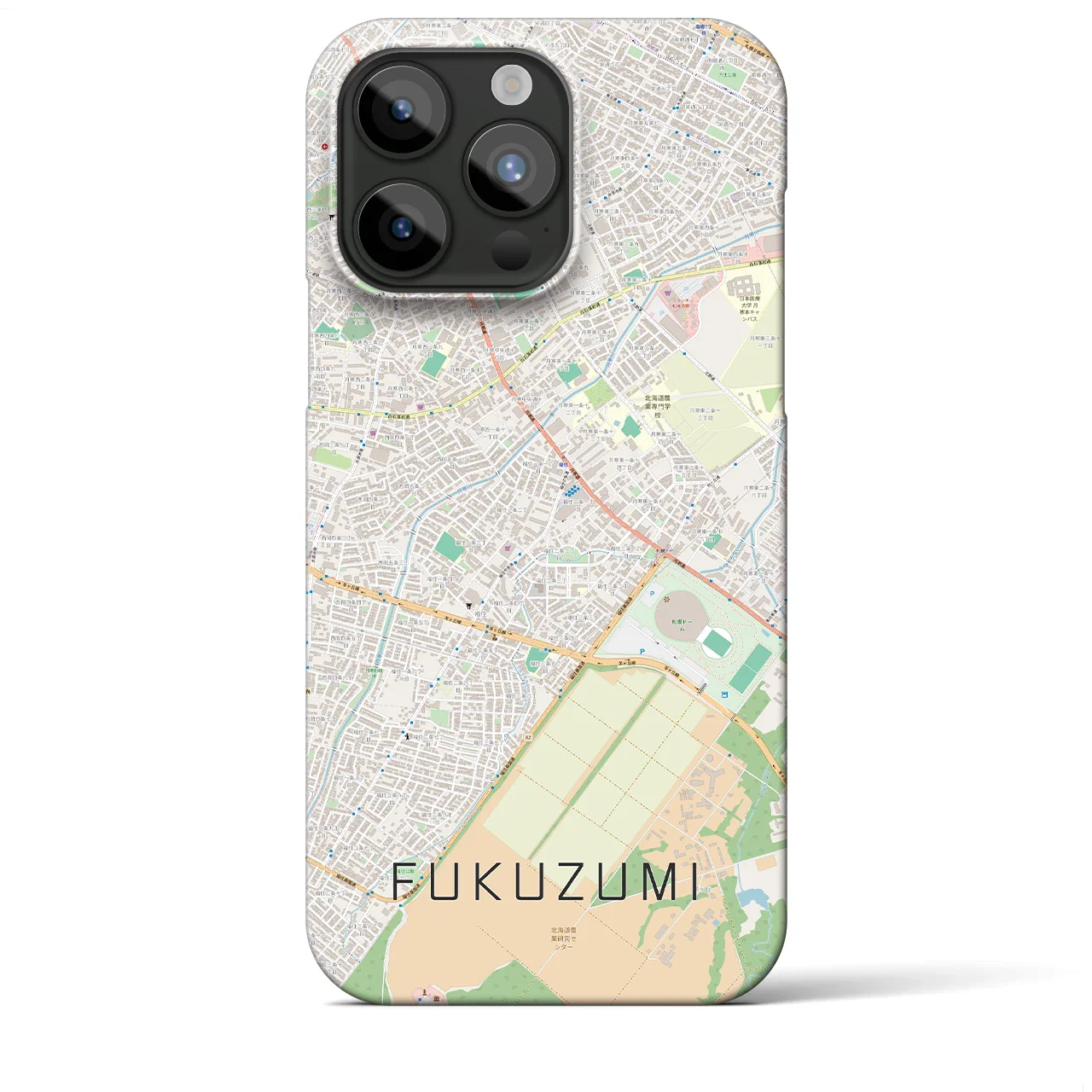 【福住(北海道)】地図柄iPhoneケース(バックカバータイプ)