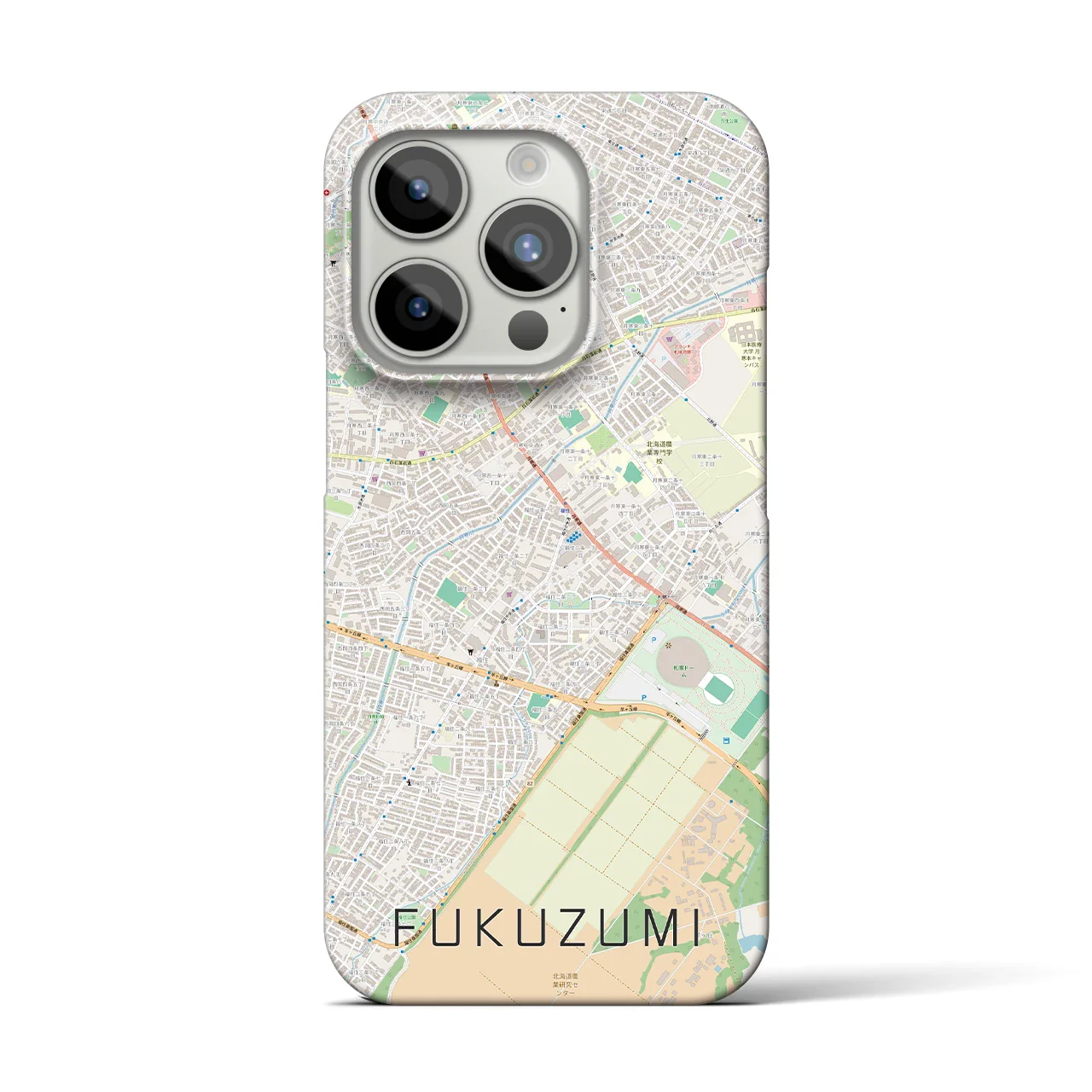 【福住(北海道)】地図柄iPhoneケース(バックカバータイプ)