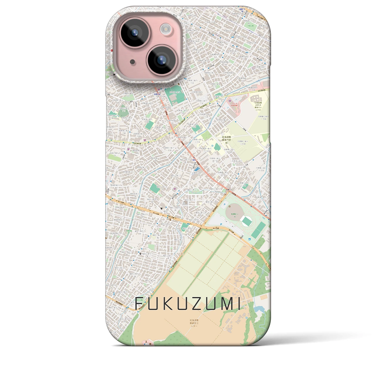 【福住(北海道)】地図柄iPhoneケース(バックカバータイプ)