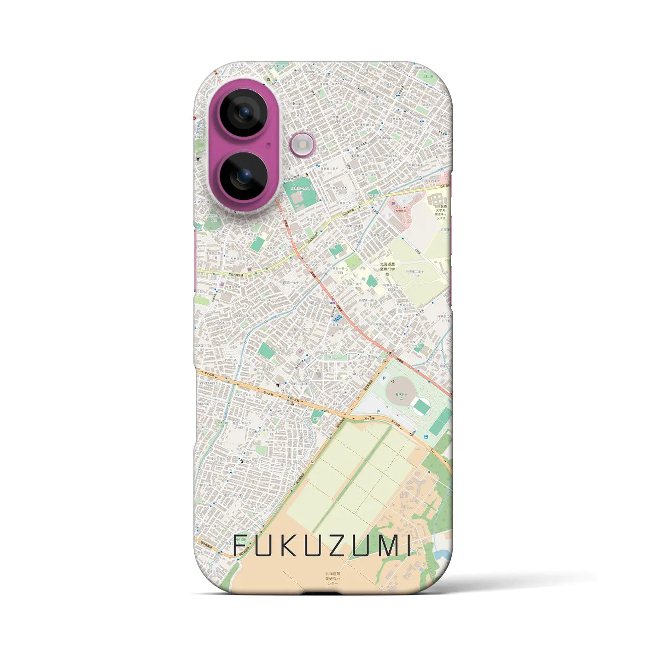 【福住(北海道)】地図柄iPhoneケース(バックカバータイプ)