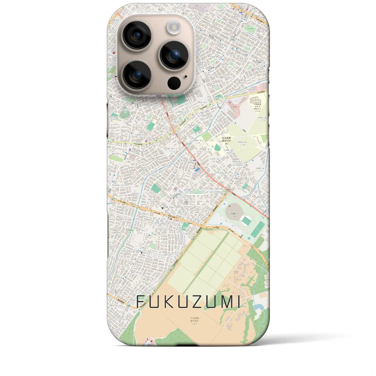 【福住(北海道)】地図柄iPhoneケース(バックカバータイプ)