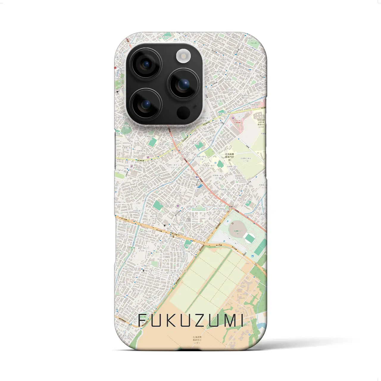 【福住(北海道)】地図柄iPhoneケース(バックカバータイプ)