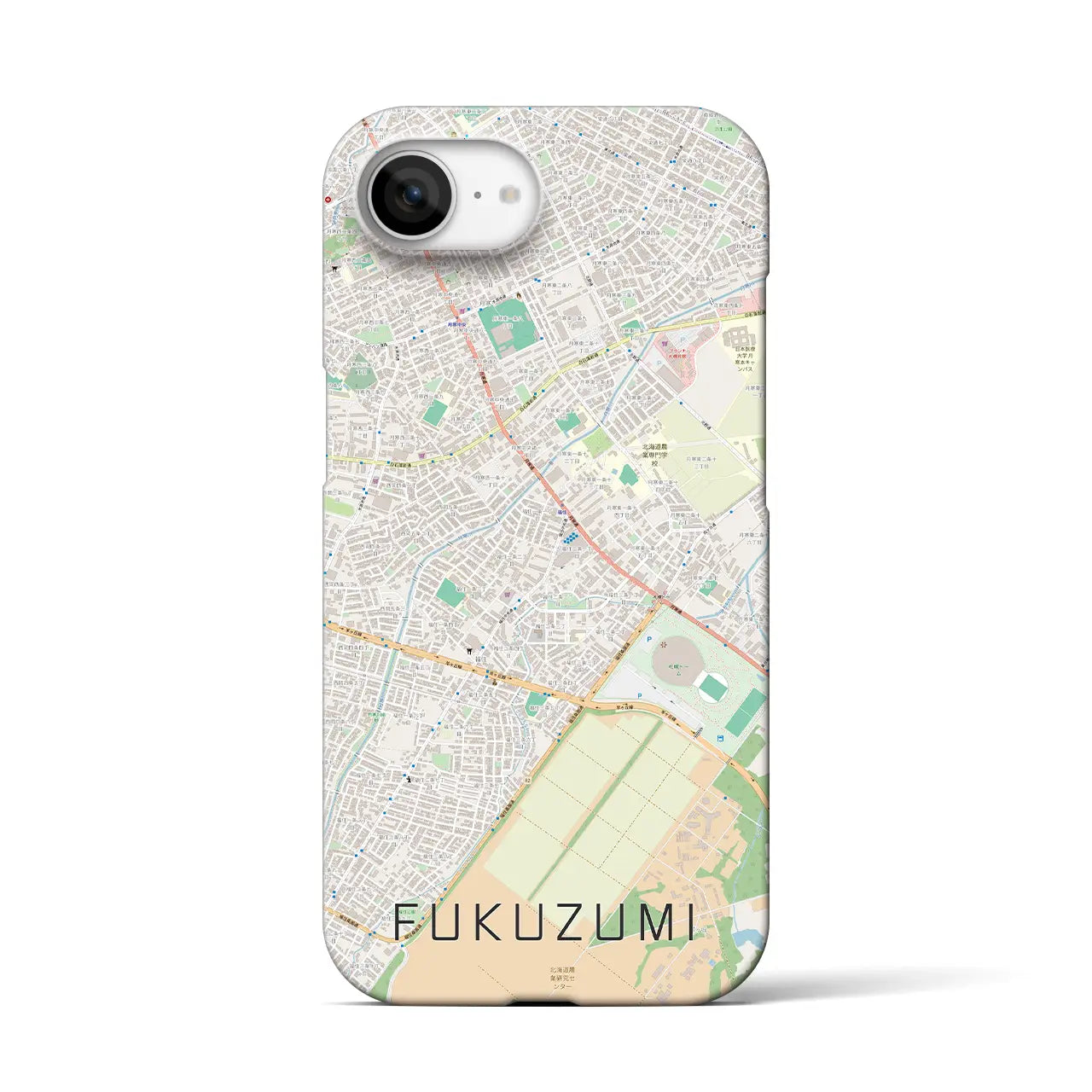 【福住(北海道)】地図柄iPhoneケース(バックカバータイプ)