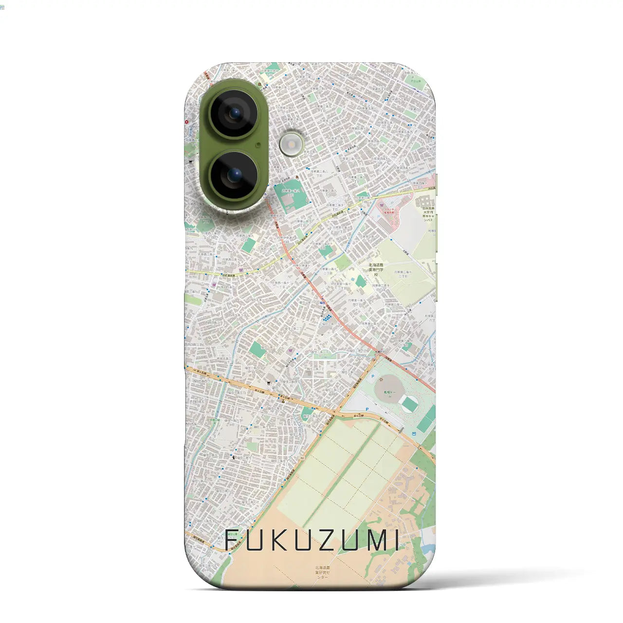 【福住(北海道)】地図柄iPhoneケース(バックカバータイプ)