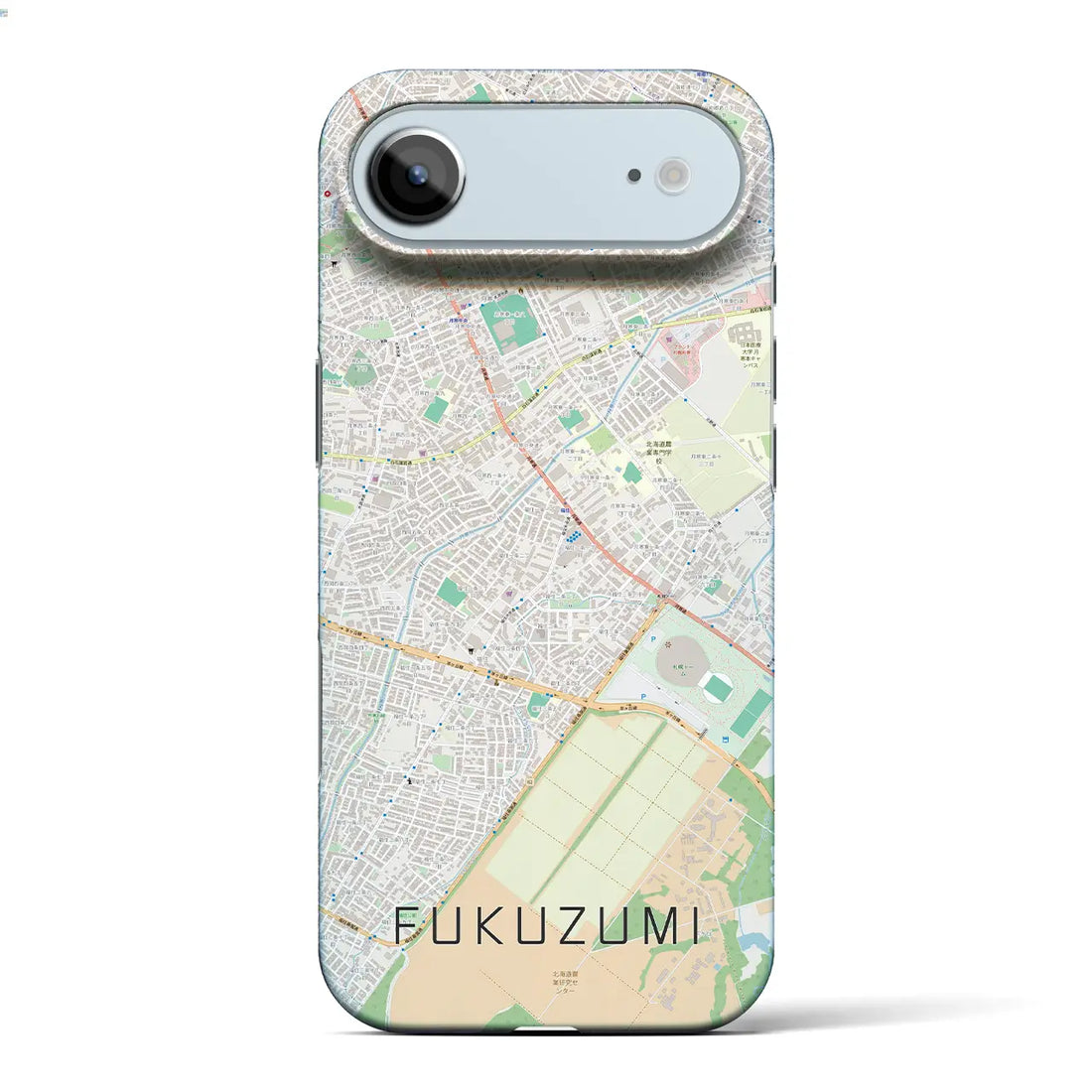 【福住(北海道)】地図柄iPhoneケース(バックカバータイプ)ナチュラル・iPhone 17 Pro Max 用