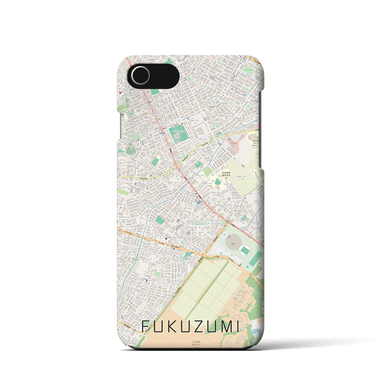 【福住(北海道)】地図柄iPhoneケース(バックカバータイプ)