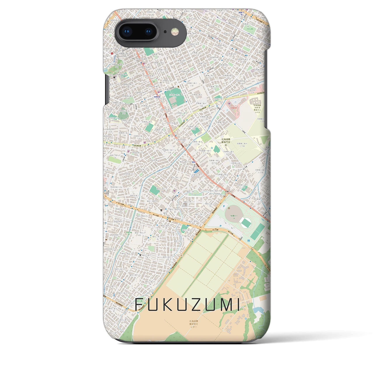 【福住(北海道)】地図柄iPhoneケース(バックカバータイプ)