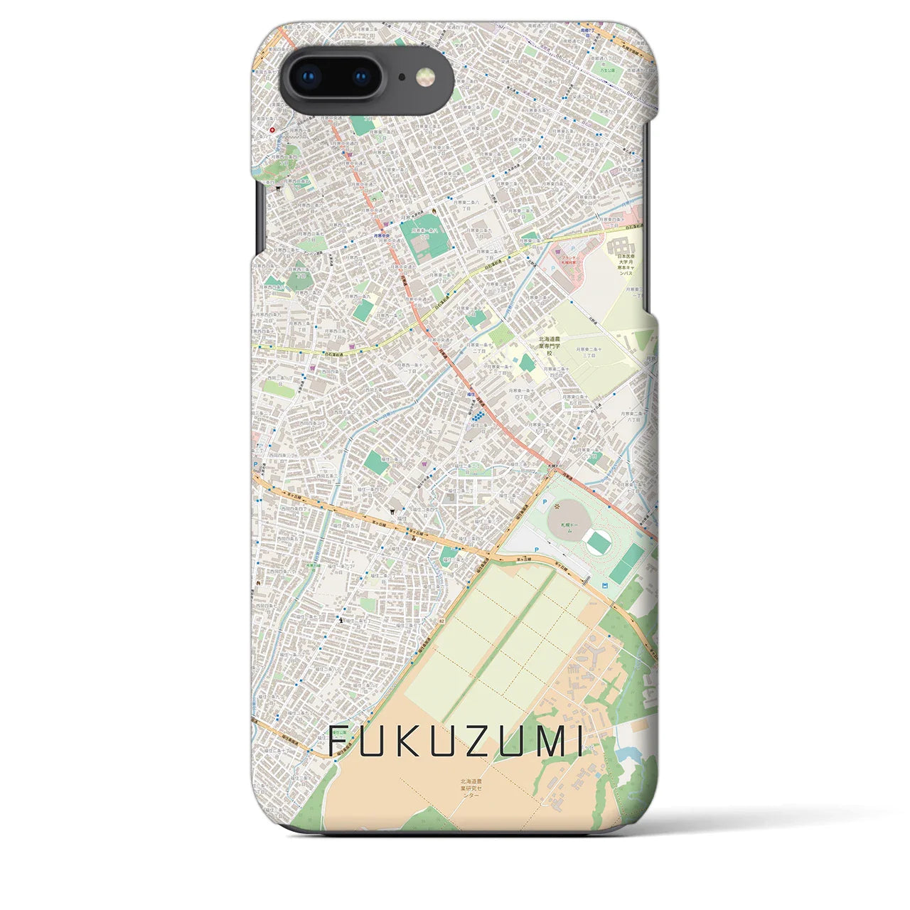 【福住(北海道)】地図柄iPhoneケース(バックカバータイプ)