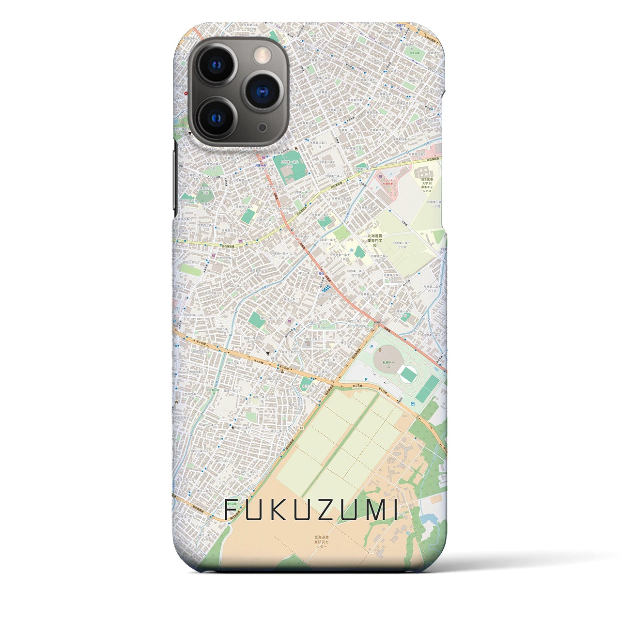 【福住(北海道)】地図柄iPhoneケース(バックカバータイプ)