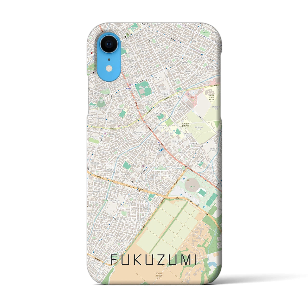 【福住(北海道)】地図柄iPhoneケース(バックカバータイプ)