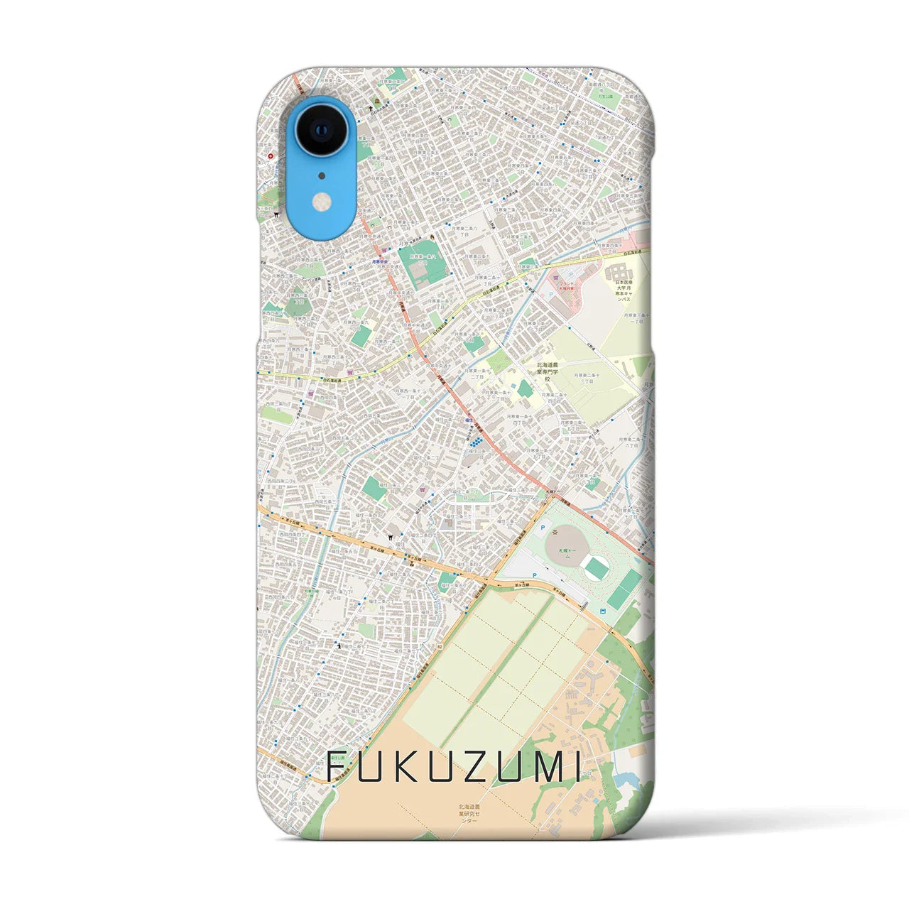 【福住(北海道)】地図柄iPhoneケース(バックカバータイプ)