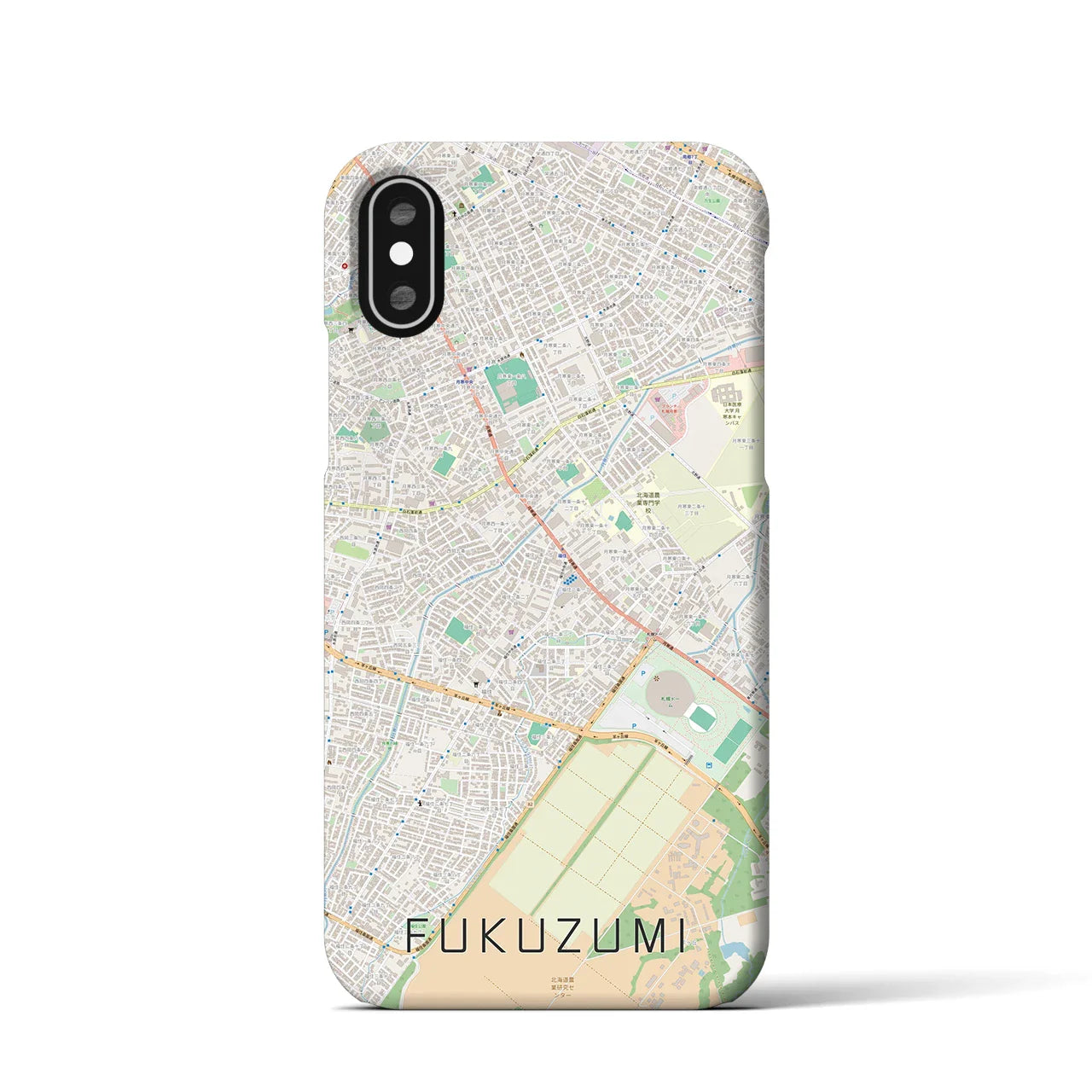 【福住(北海道)】地図柄iPhoneケース(バックカバータイプ)