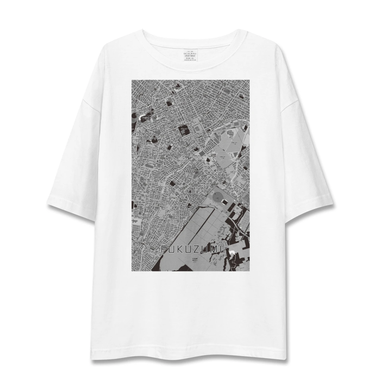 【福住(北海道)】地図柄ビッグシルエットTシャツ