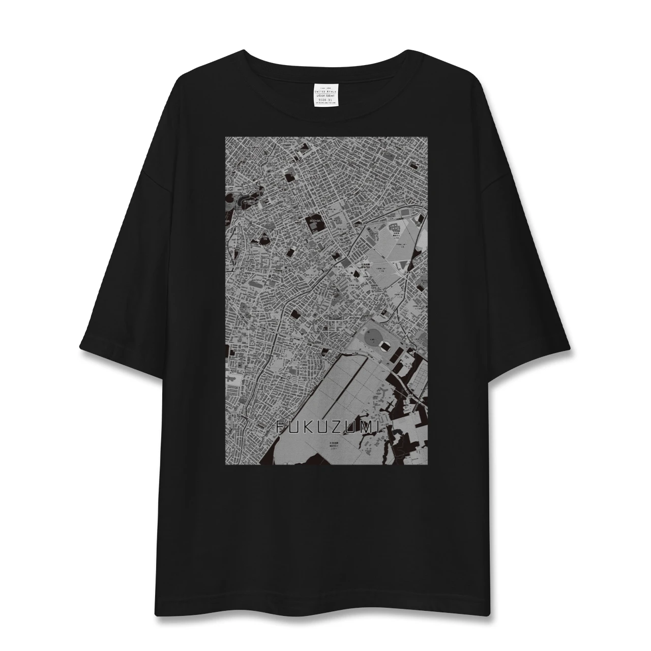 【福住(北海道)】地図柄ビッグシルエットTシャツ